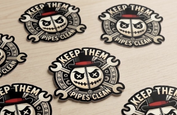 Keep Them Pipes Clean Sticker